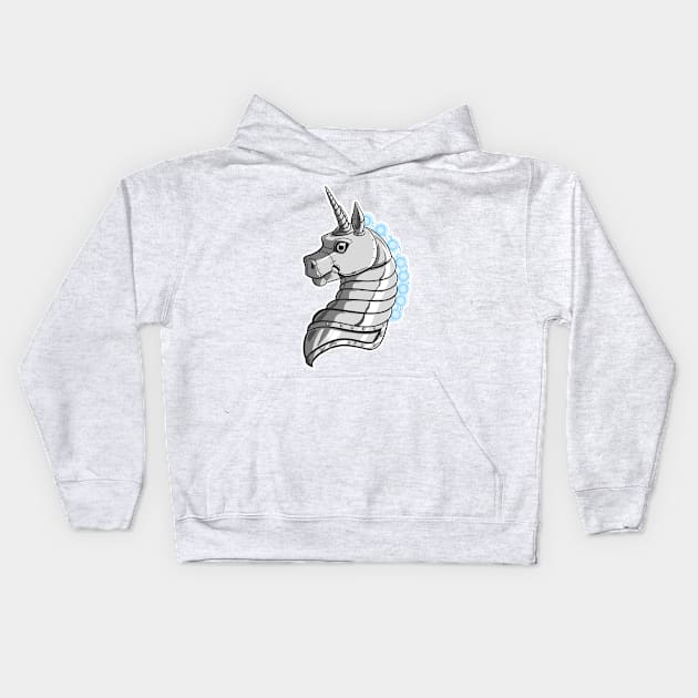 Robot Unicorn Kids Hoodie by lizstaley